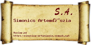 Simonics Artemíszia névjegykártya